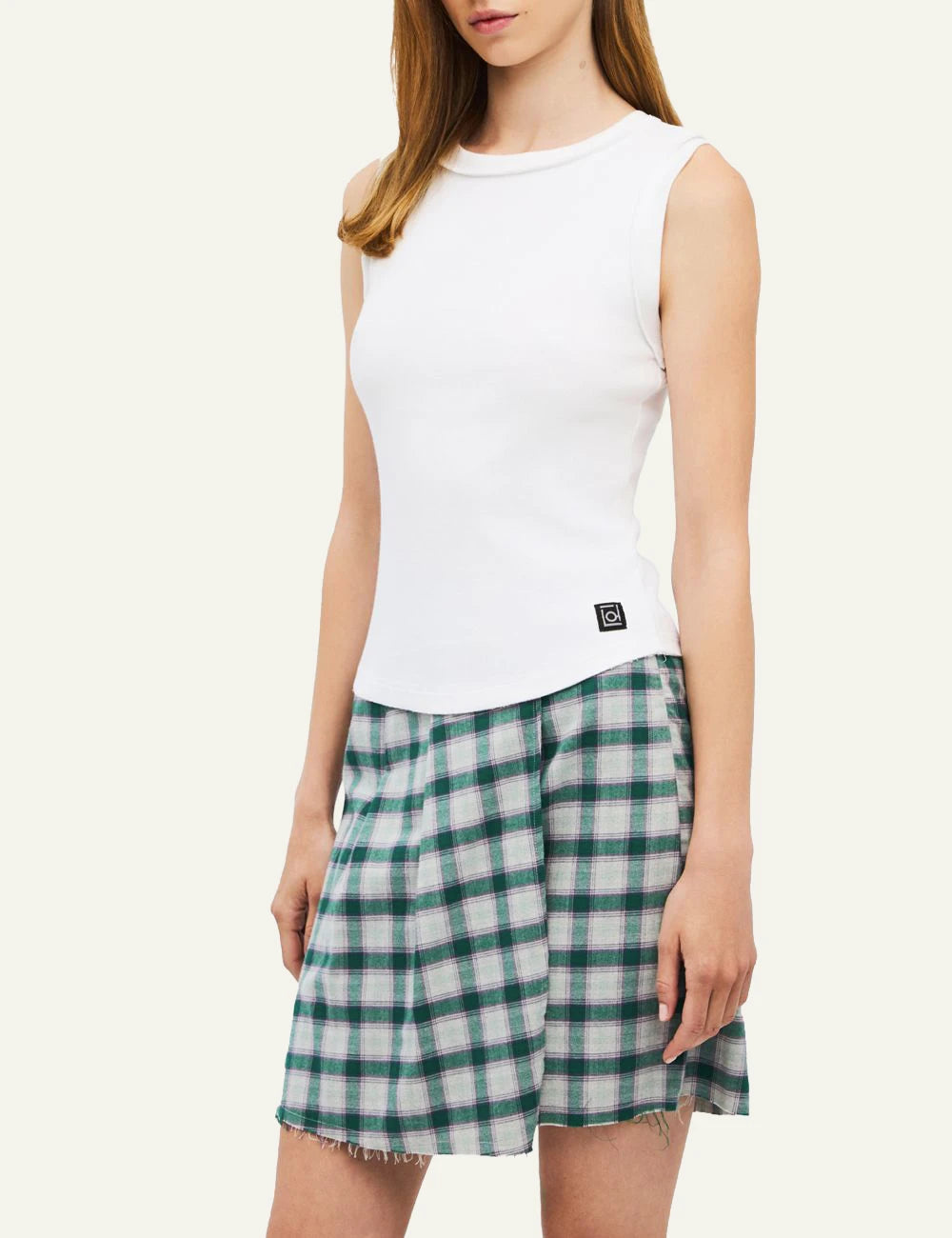 Women's Dirty Laundry white ribbed cotton sleeveless top side