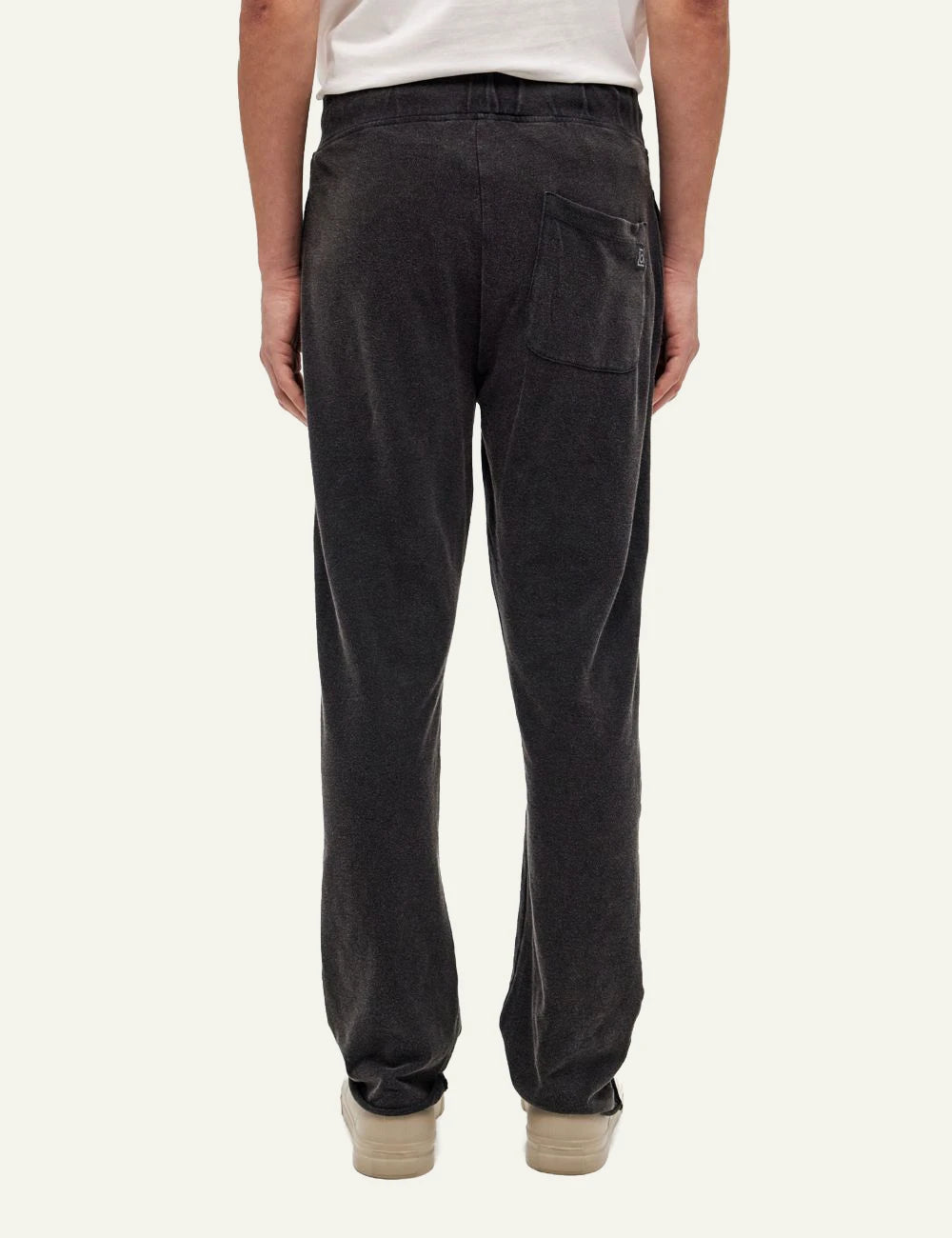 Dirty Laundry anthracite cotton jogger pants with drawstring waist and raw hem back view