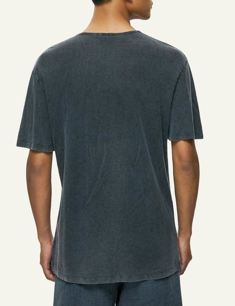 Dirty Laundry andriko charcoal linen blend t-shirt back view