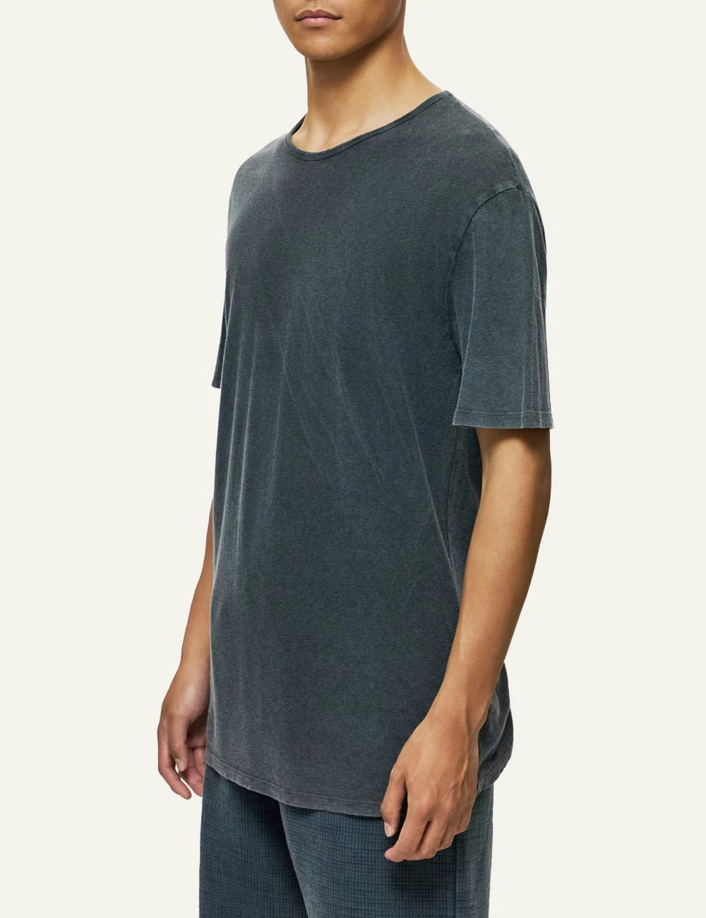 Dirty Laundry andriko charcoal linen blend t-shirt side view