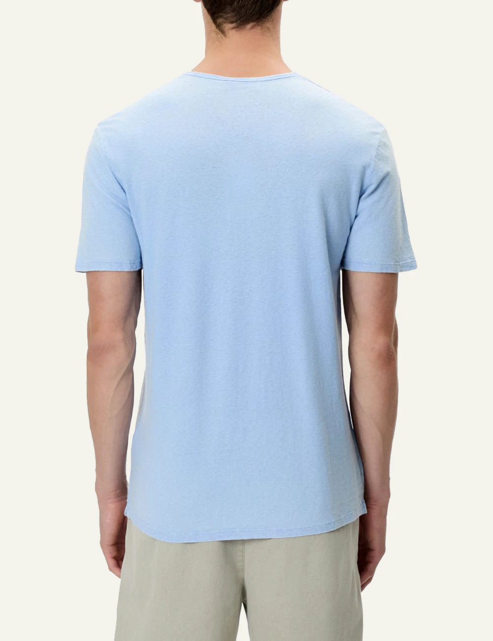 Dirty Laundry andriko sky blue linen blend t-shirt back view