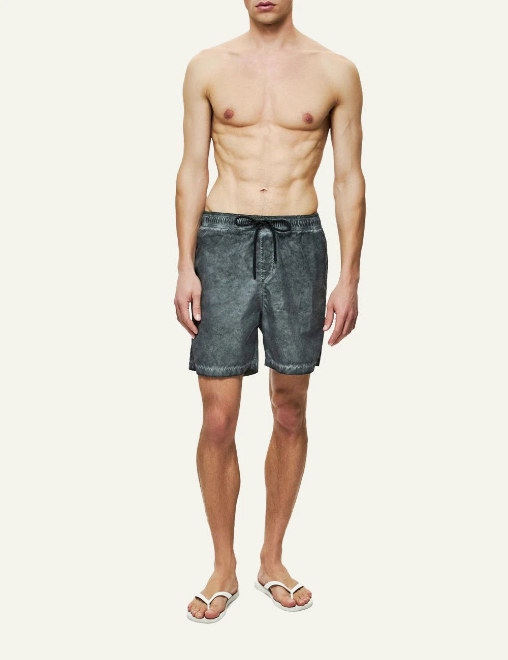 Dirty Laundry andriko grey vintage swim shorts front full body view