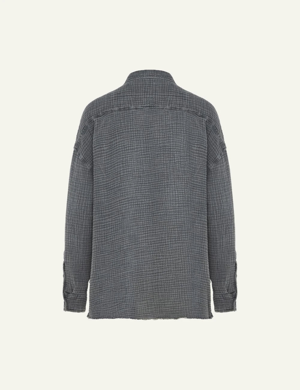 Dirty Laundry anthracite textured shirt with double pockets and relaxed fit back view