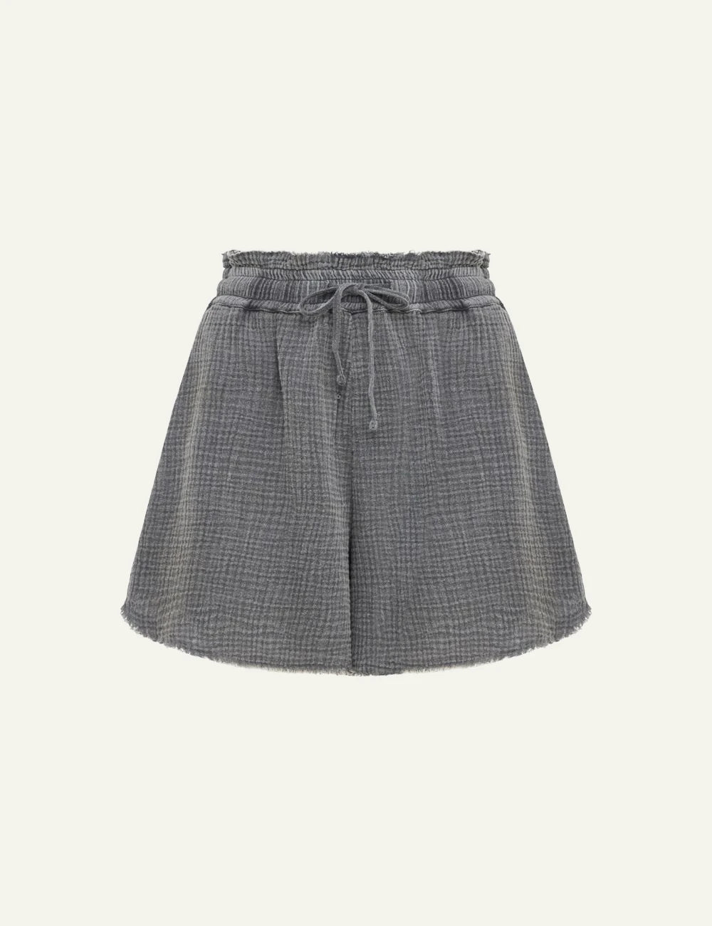 Dirty Laundry gkri waffle shorts with drawstring waist front view
