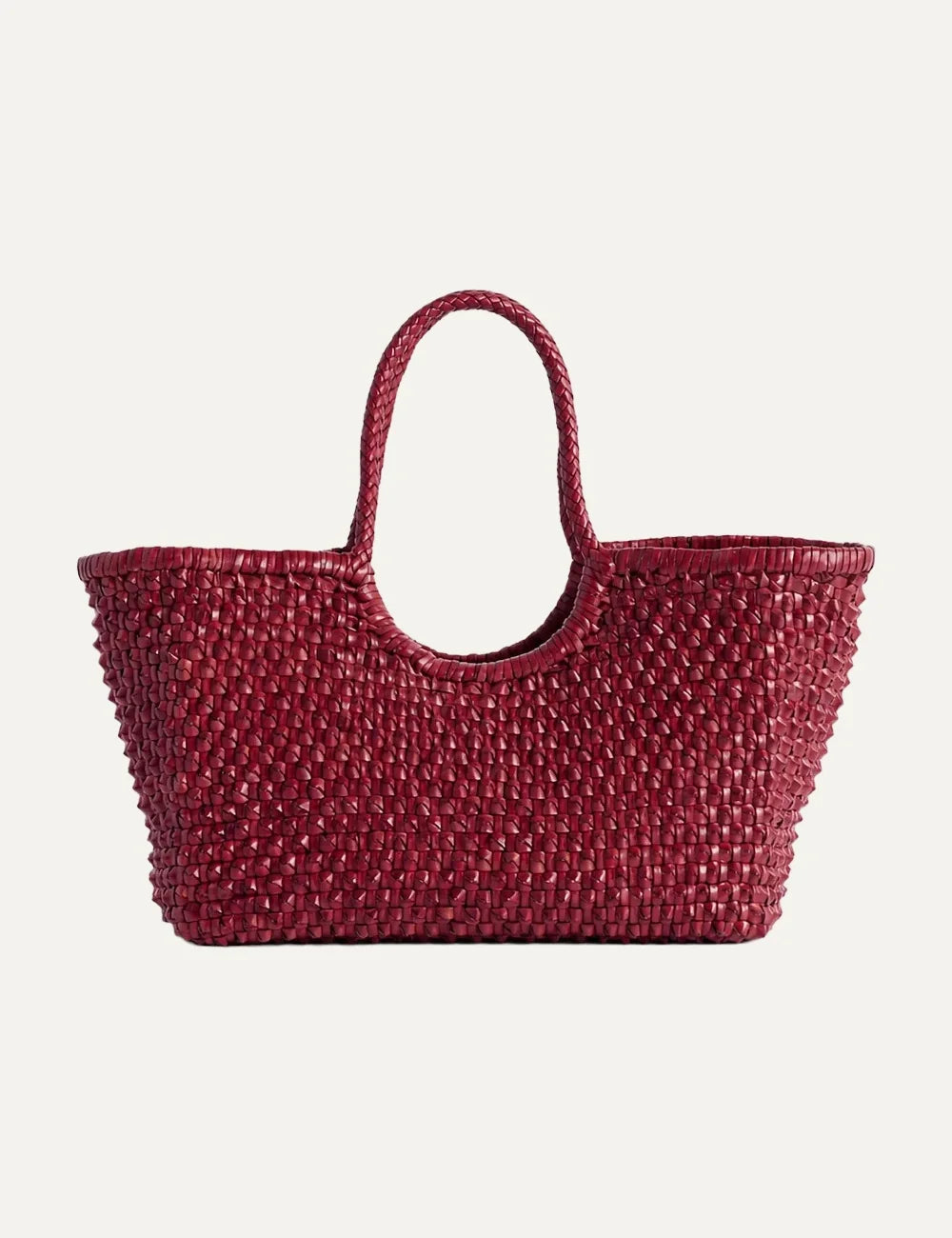 Dragon Diffusion women Nantucket Cactus burgundy handwoven buffalo calf leather shoulder bag front view