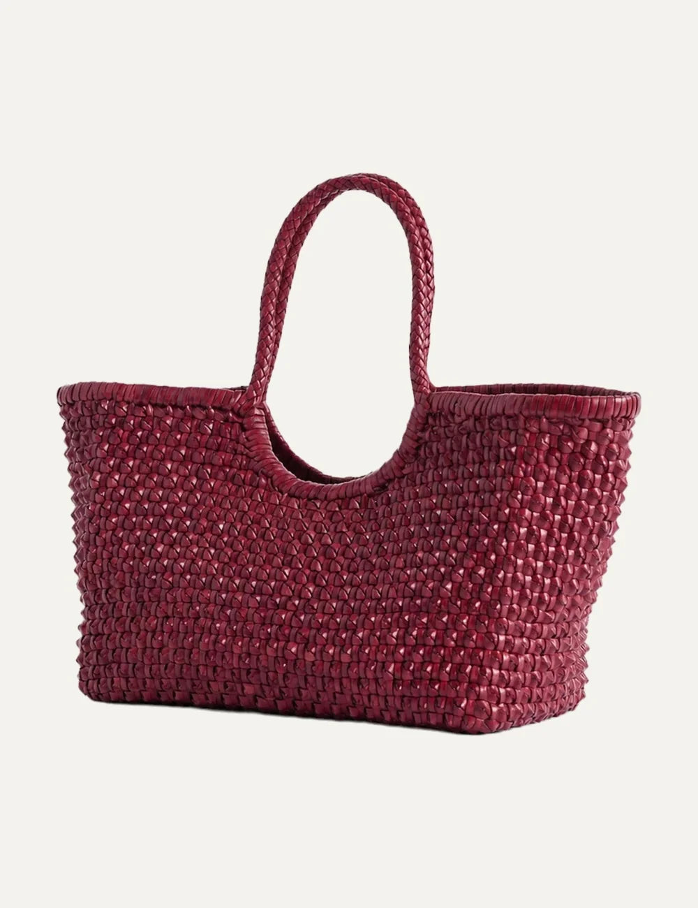 Dragon Diffusion women Nantucket Cactus burgundy handwoven buffalo calf leather shoulder bag swide view