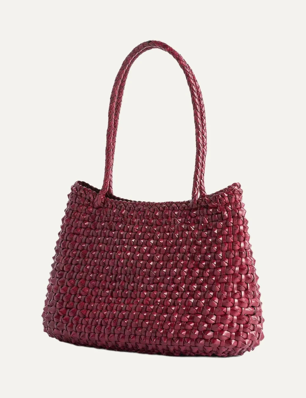 Dragon Diffusion women S.Croce Cactus bordo handwoven buffalo leather shoulder bag siode view