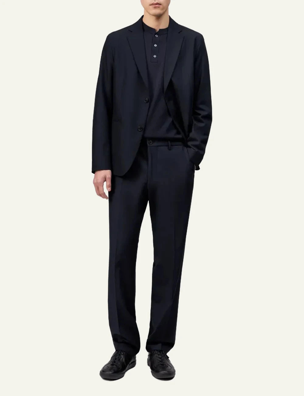 Drykorn Ajend RGLR SK pants navy tapered regular fit front full body view