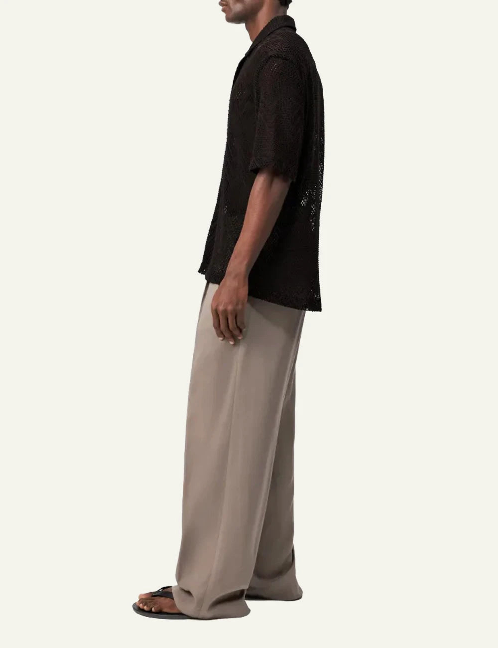 Drykorn Bijan 2 shirt black crochet short sleeve side view