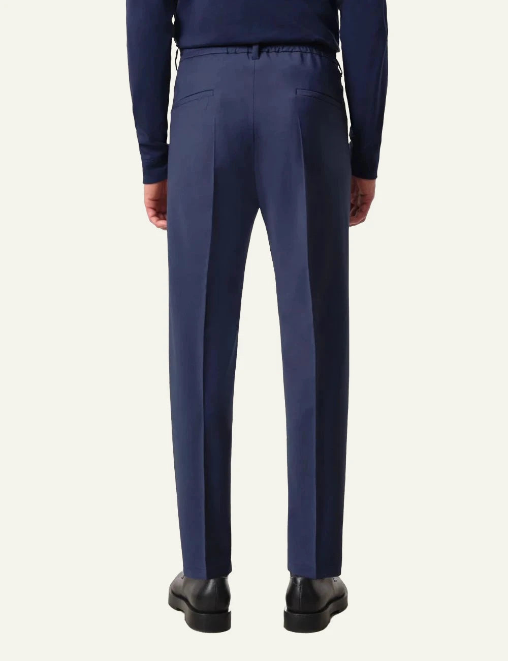 Drykorn CHASY tailored pants navy blue tapered cropped back view