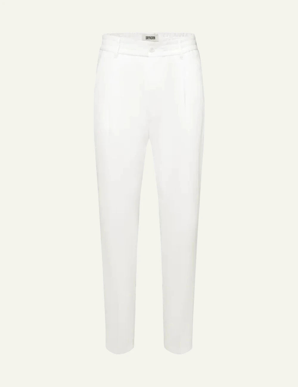 Drykorn CHASY trousers white tapered cropped mid waist tailored front flat view