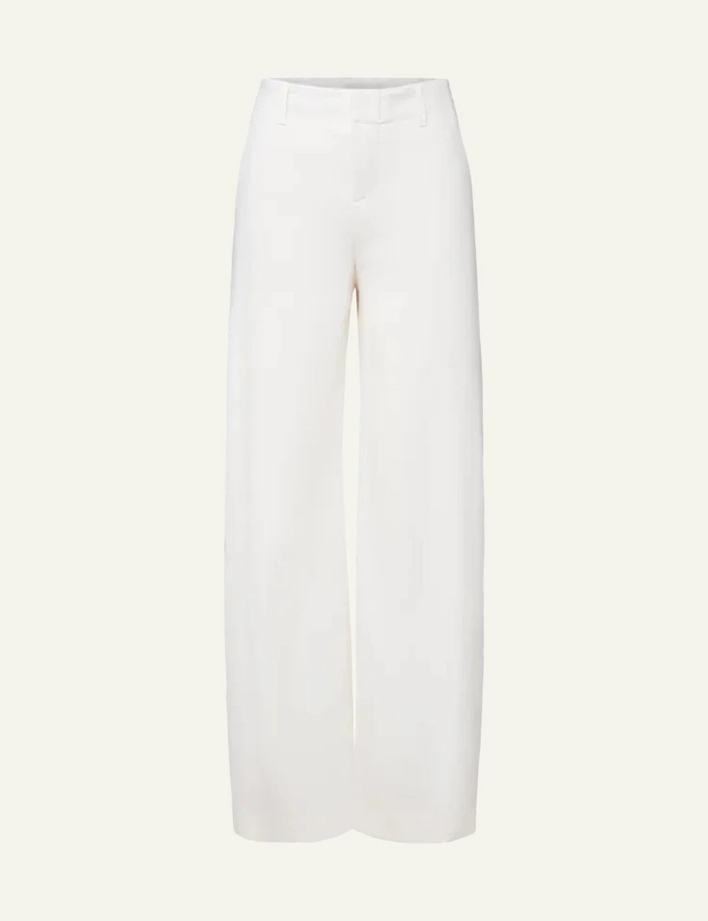 Drykorn Dutiful trousers off white barrel leg O shape mid waist front flat view