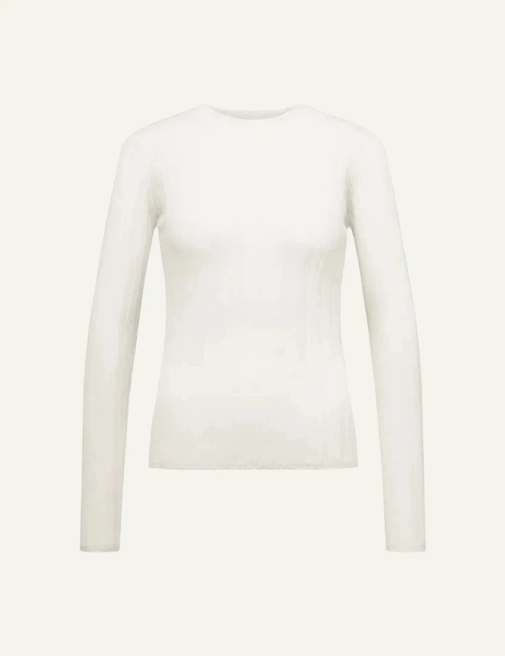 Drykorn ERMA knit top off white long sleeve slim fit front flat view