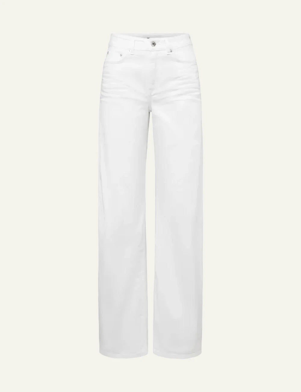 Drykorn MEDLEY jeans white barrel leg O-shape mid waist 5-pocket front flat view