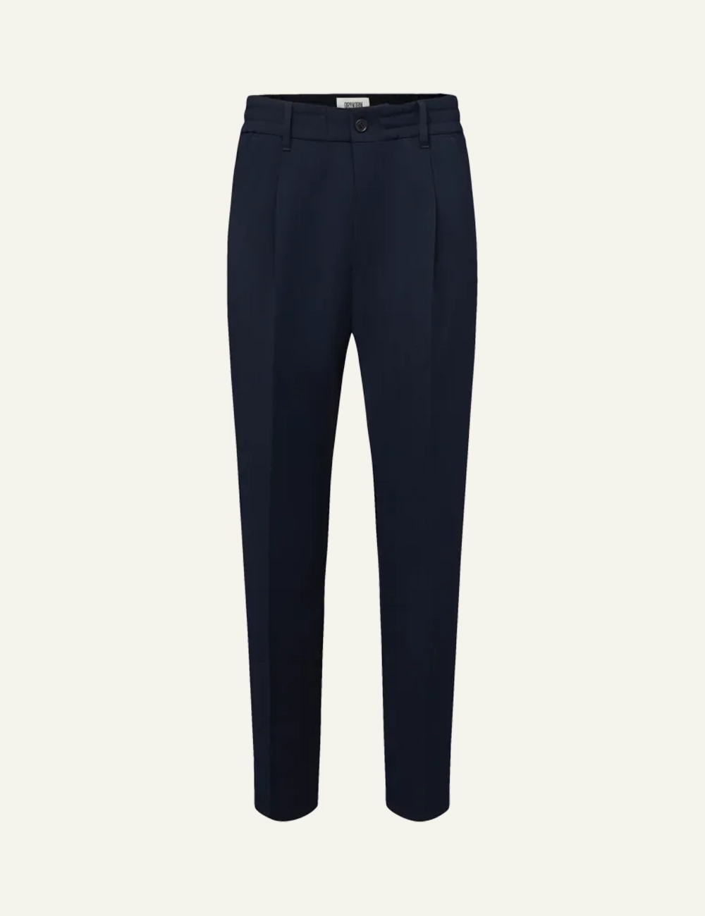Men's DRYKORN dark navy tailored pants with tapered leg and cropped fit