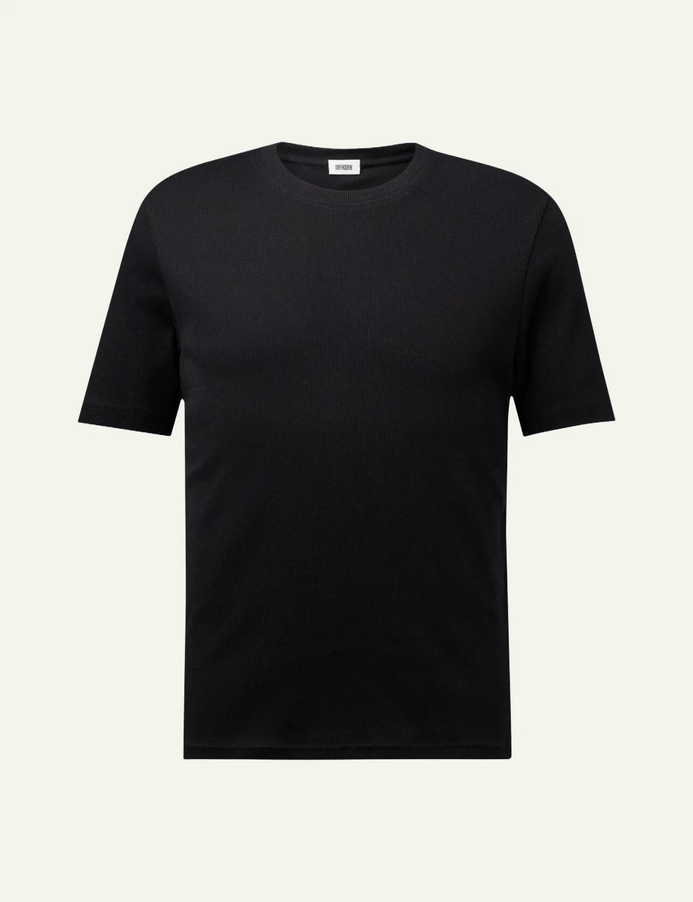 Men's Drykorn Enil black heavyweight cotton jersey slim fit T-shirt