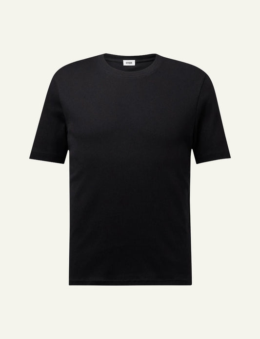 Men's Drykorn Enil black heavyweight cotton jersey slim fit T-shirt