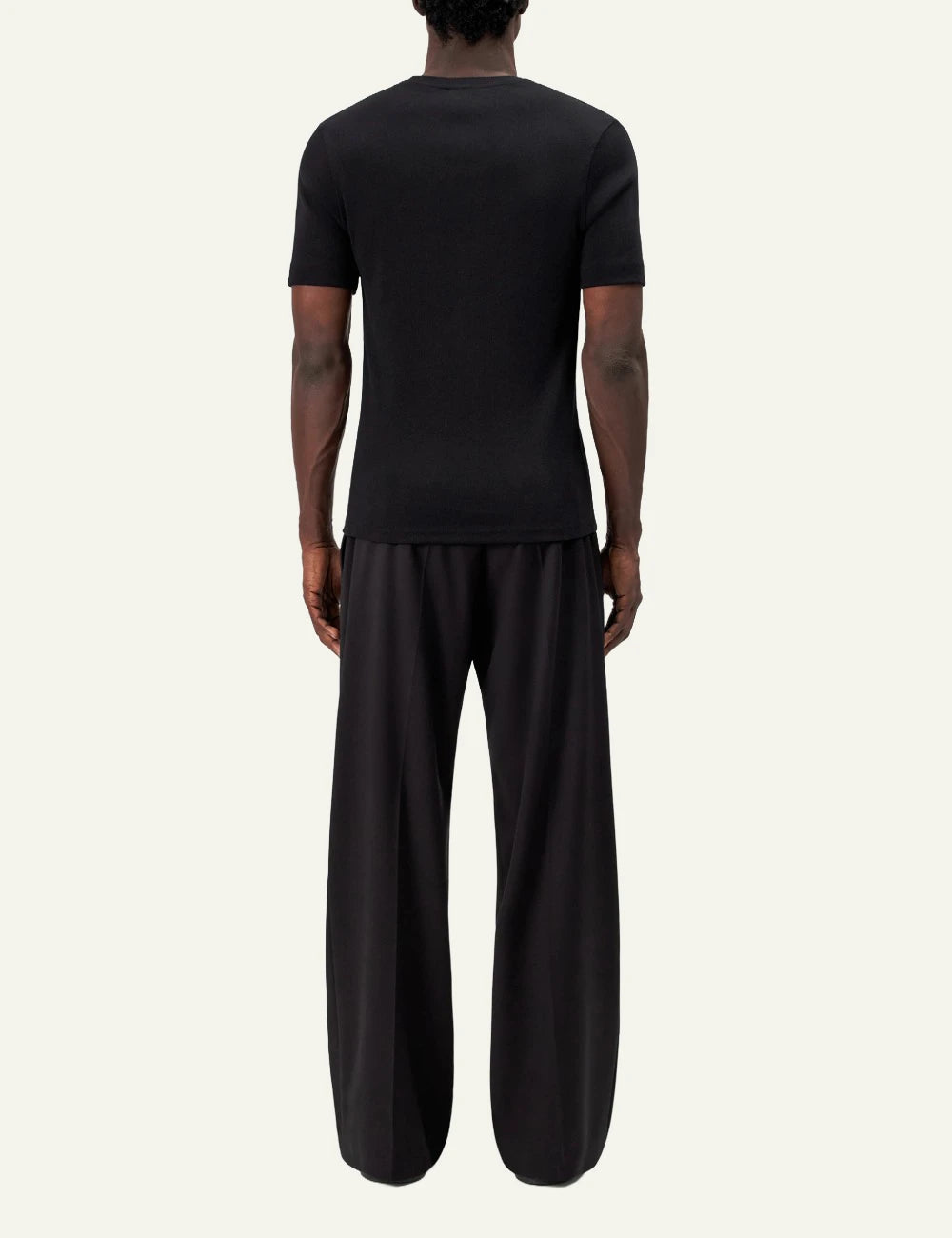 Men's Drykorn Enil black heavyweight cotton jersey slim fit T-shirt back