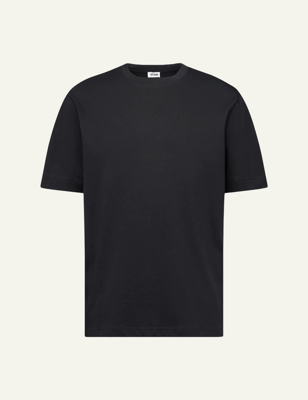 Men's Drykorn Raphael black cotton crew neck regular fit T-shirt