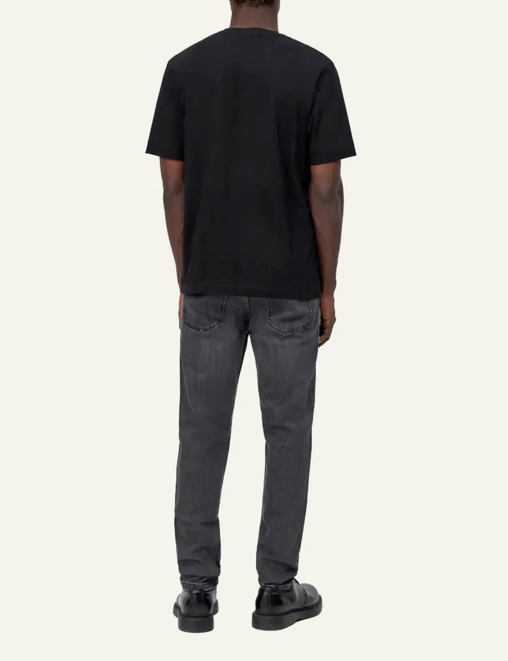 Men's Drykorn Raphael black cotton crew neck regular fit T-shirt back