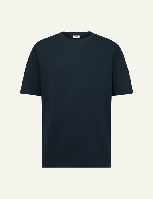 Men's Drykorn Raphael dark blue cotton crew neck regular fit T-shirt