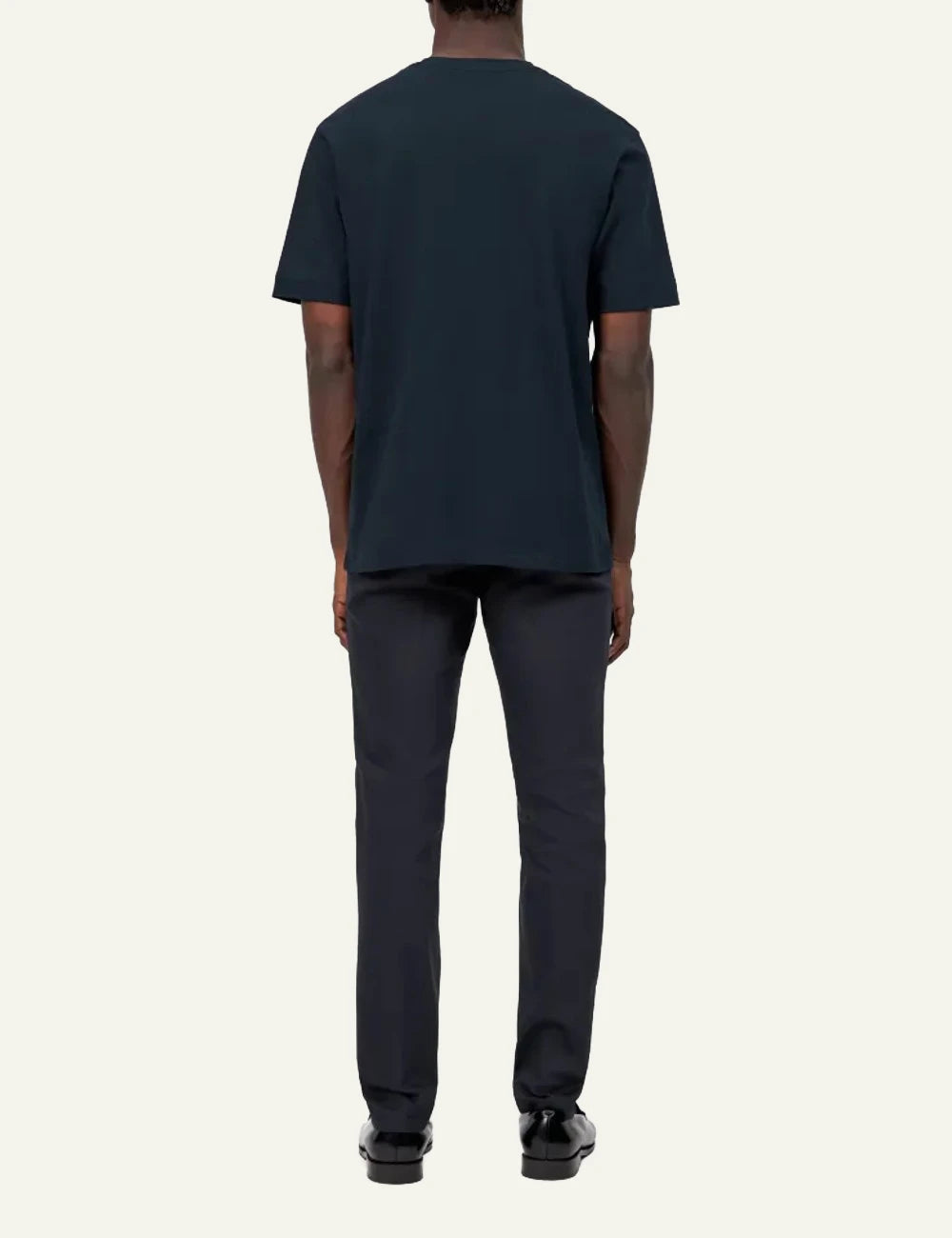 Men's Drykorn Raphael dark blue cotton crew neck regular fit T-shirt back