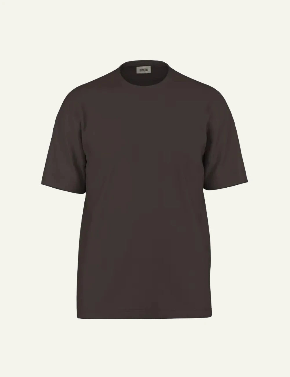 Men's Drykorn Raphael dark brown cotton crew neck regular fit T-shirt