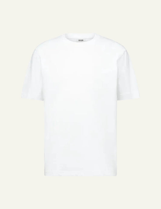 Men's Drykorn Raphael white cotton crew neck regular fit T-shirt