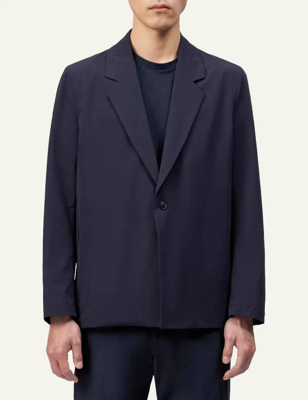 Drykorn NOLEN blazer navy relaxed fit single button front model view