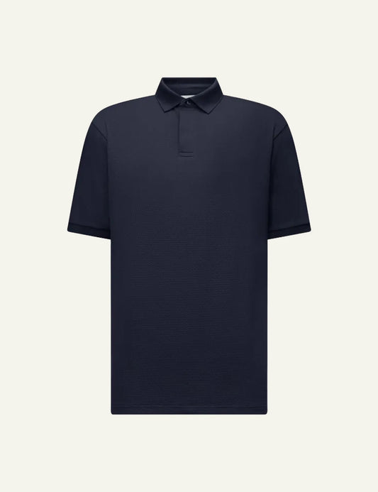 Drykorn SANTOS polo shirt navy short sleeve piqué regular fit front flat view
