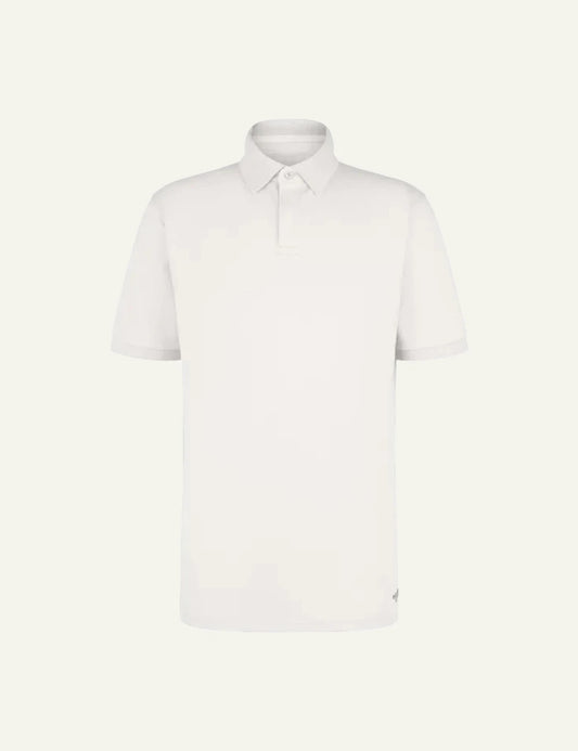 Drykorn SANTOS polo shirt white short sleeve piqué regular fit front flat view