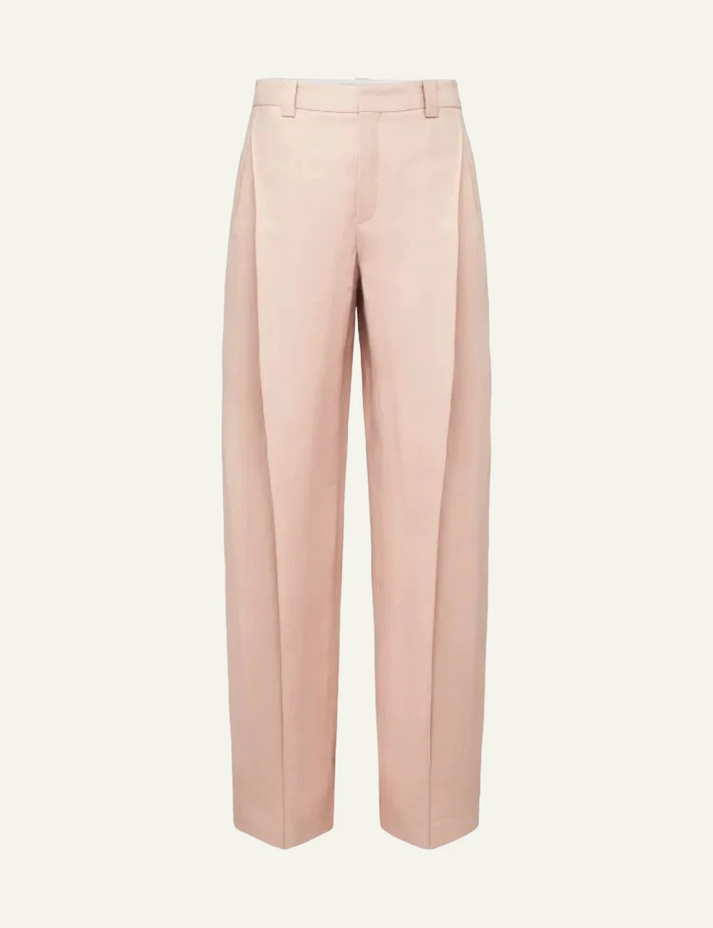 Drykorn UNPACK trousers beige tencel linen pleated O-shape mid waist front flat view