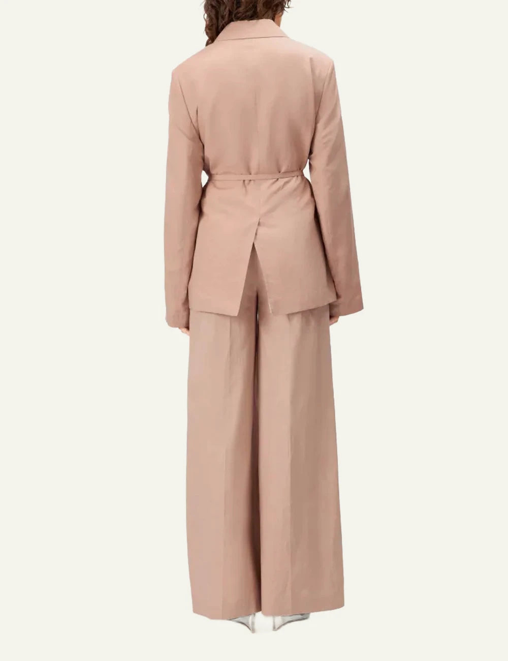 Drykorn Wincham blazer beige oversized tie waist back view