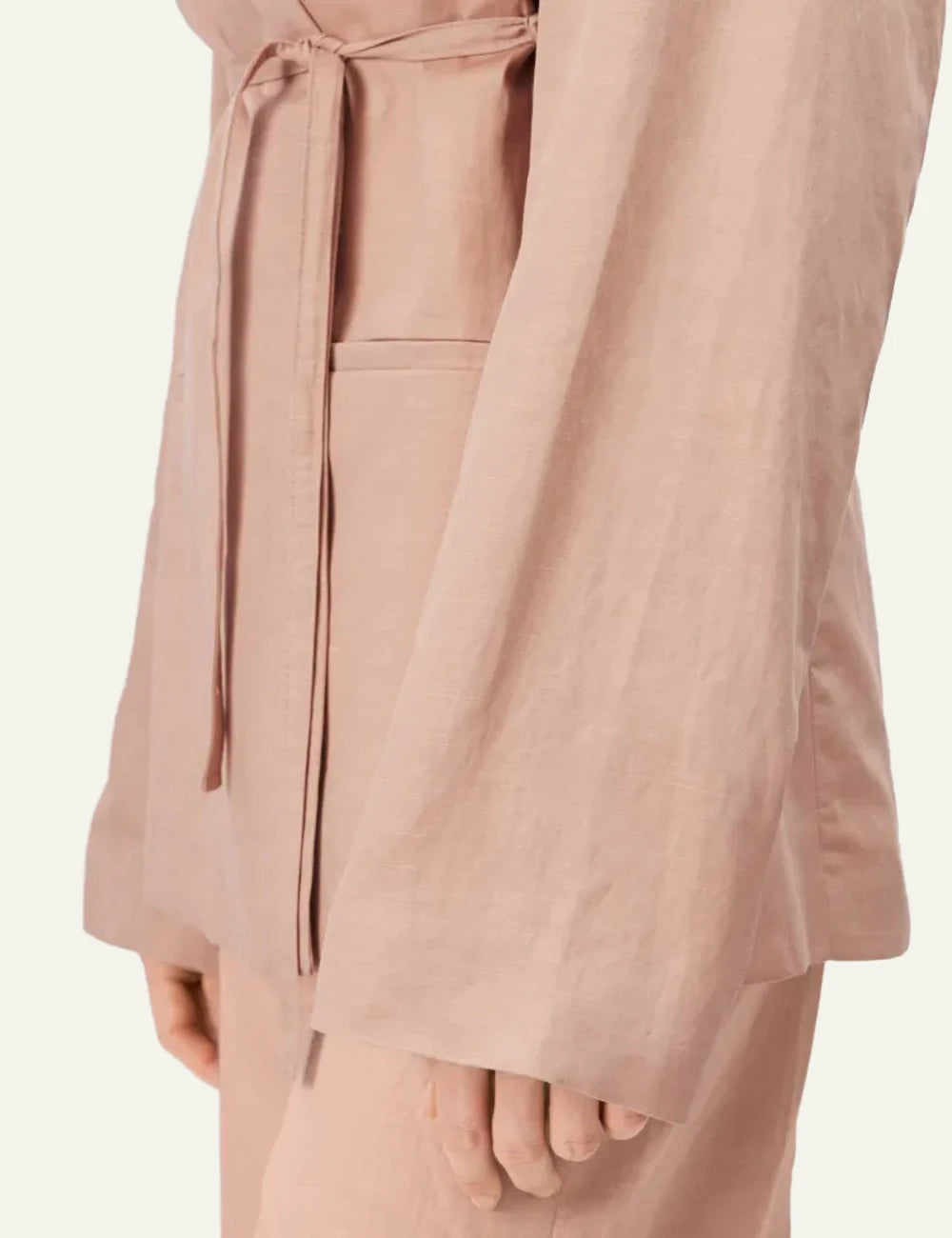 Drykorn Wincham blazer beige oversized tie waist side view