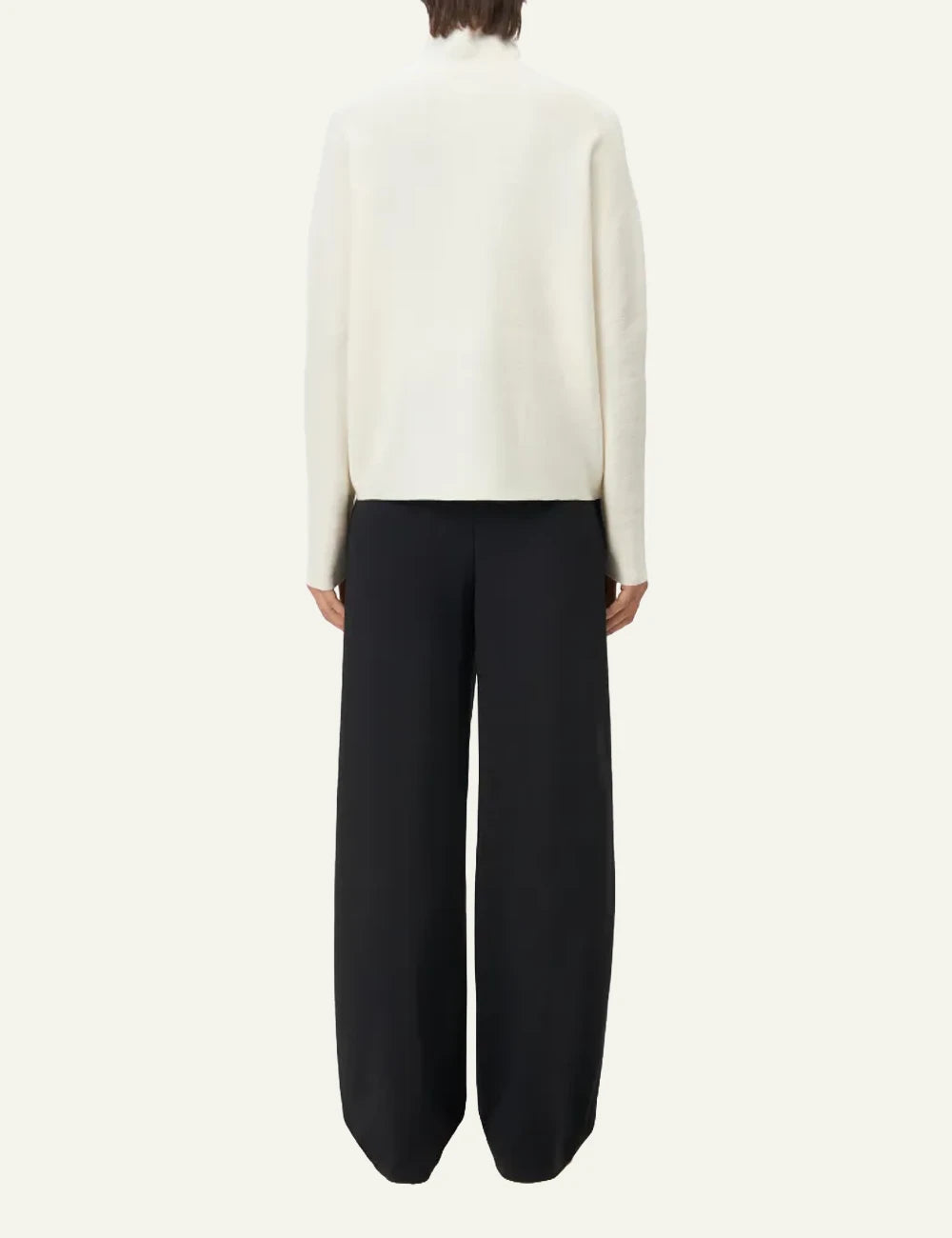 Women's DRYKORN Liora oversized merino wool turtleneck sweater in ivory back