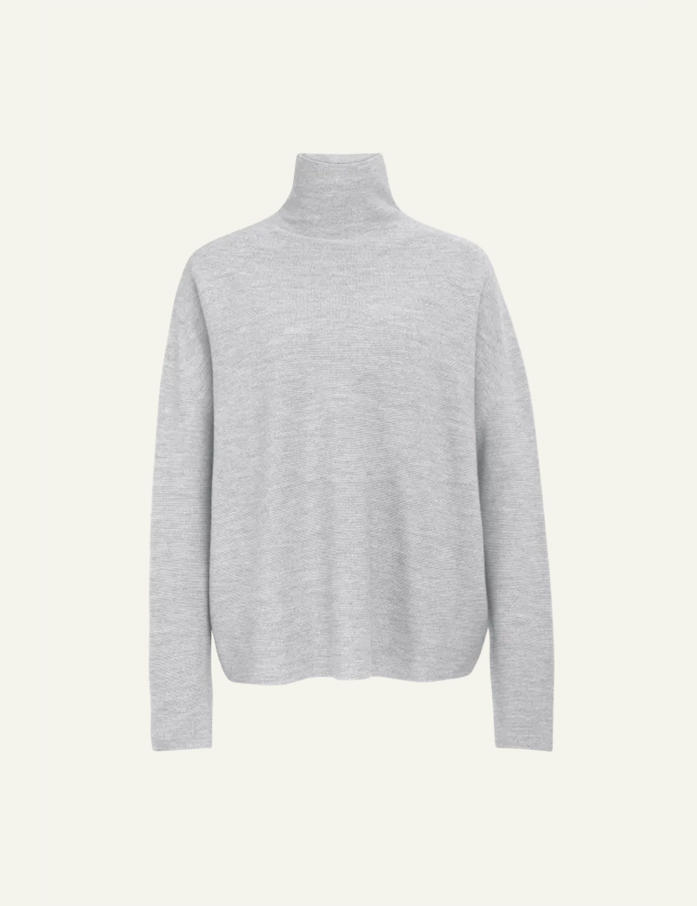 Women's DRYKORN Liora oversized merino wool turtleneck sweater in light grey