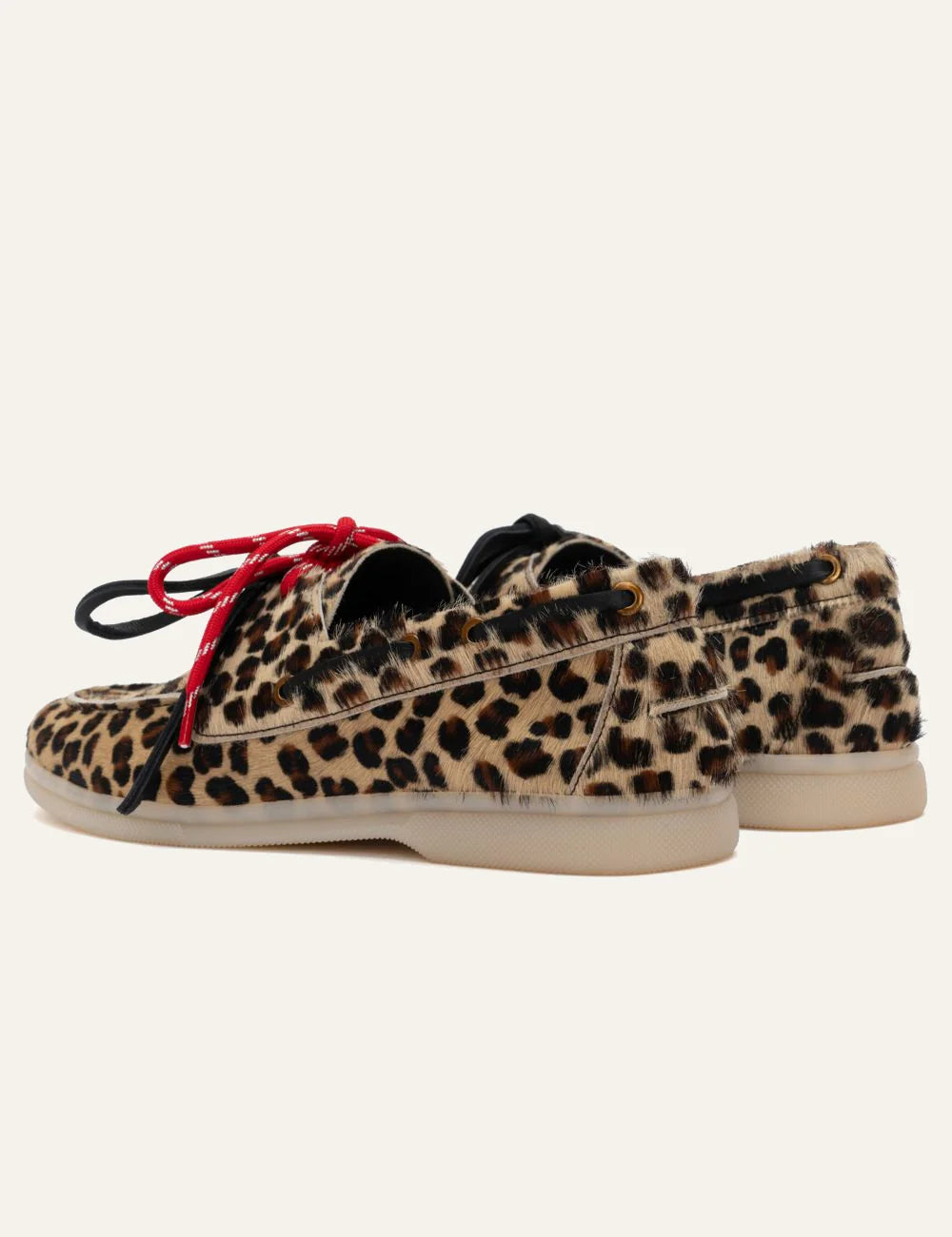 E509 leopard print loafers back view