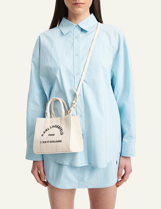 Eleh light blue loose fit shirt long sleeve button front model view