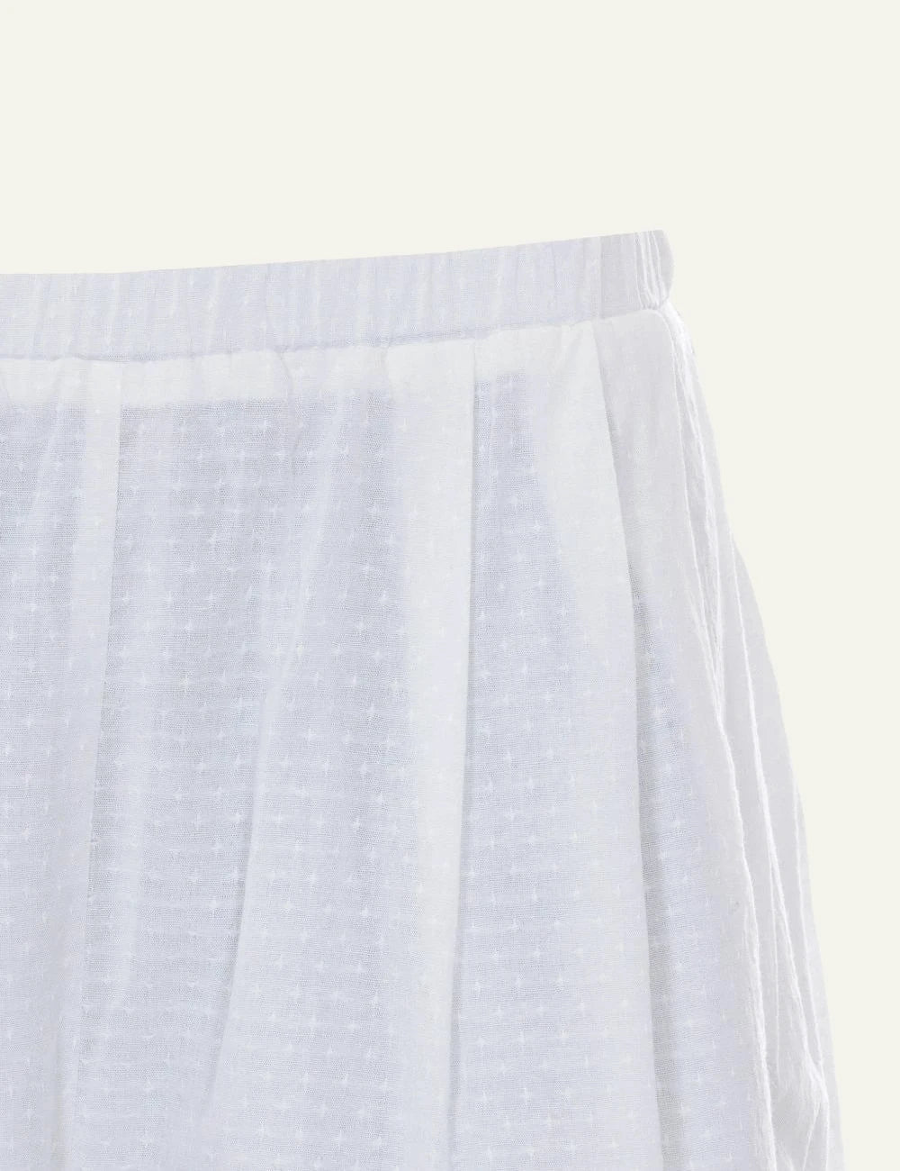 Eleh shorts white lightweight elastic waist detail