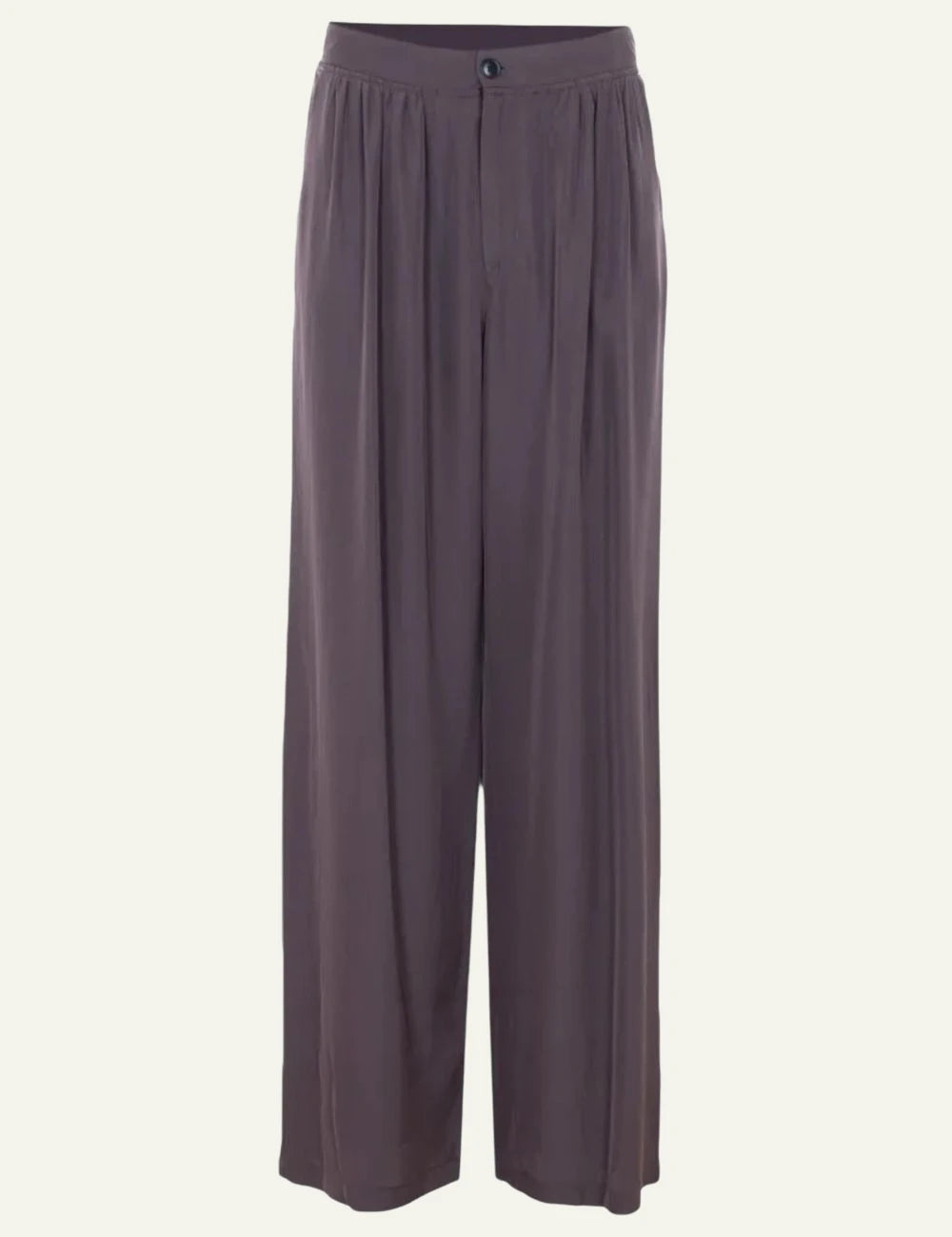 Eleh wide leg pants brown high waist front flat view