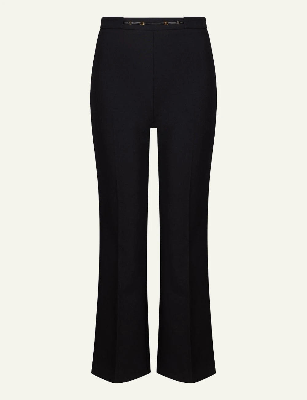 Elisabetta Franchi black high-waisted flared trousers front view