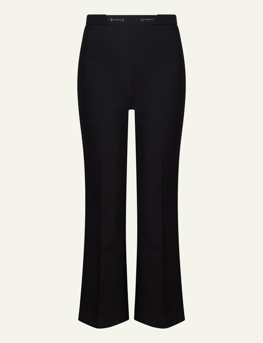 Elisabetta Franchi black high-waisted flared trousers front view