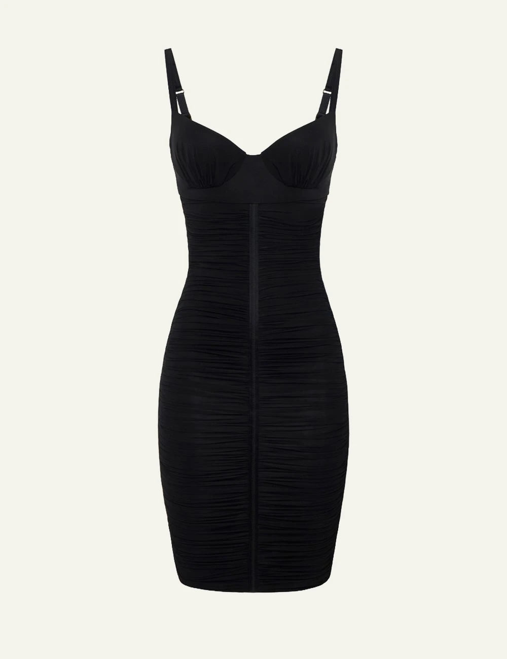 Elisabetta Franchi  black jersey dress me concealed zip flat front view