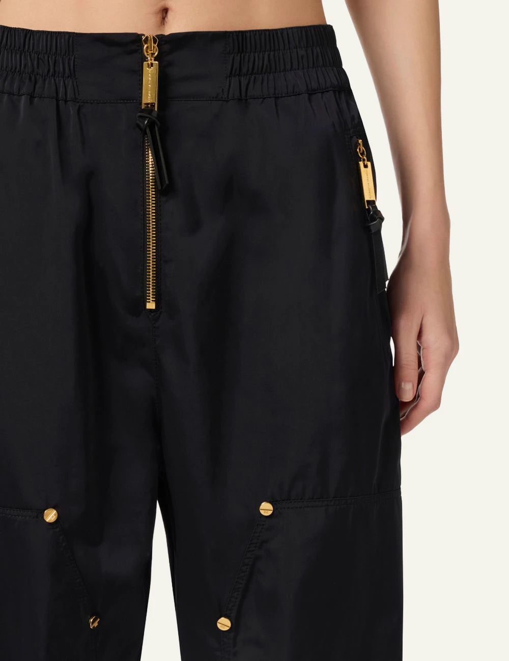 Elisabetta Franchi PA16461E2 trousers voile black front detail