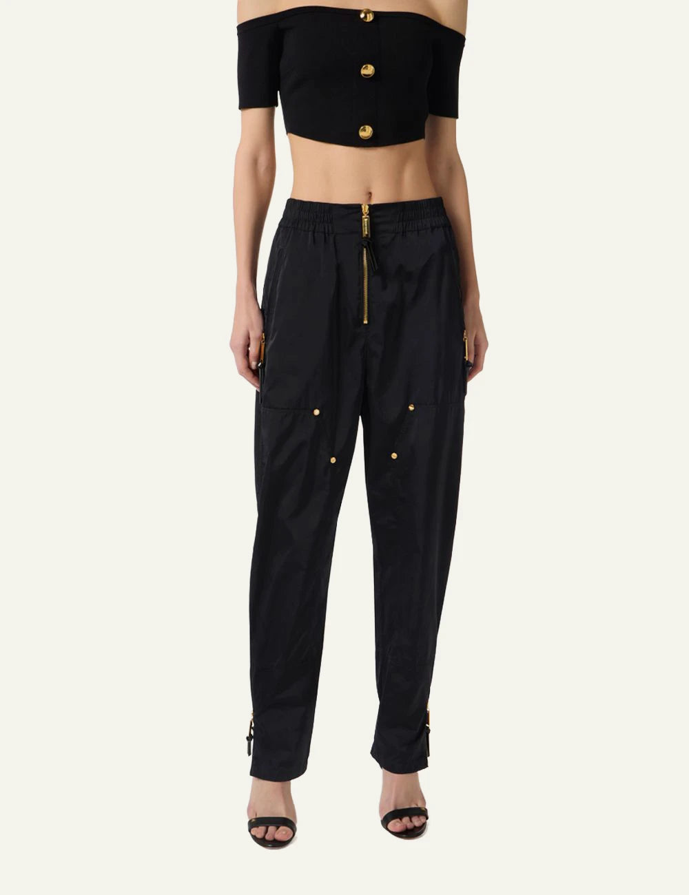 Elisabetta Franchi PA16461E2 trousers voile black styling look