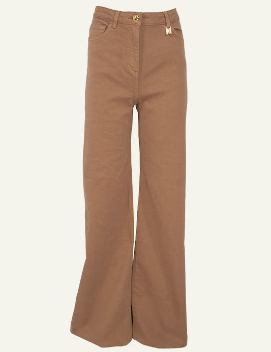 Elisabetta Franchi denim pants brown front view