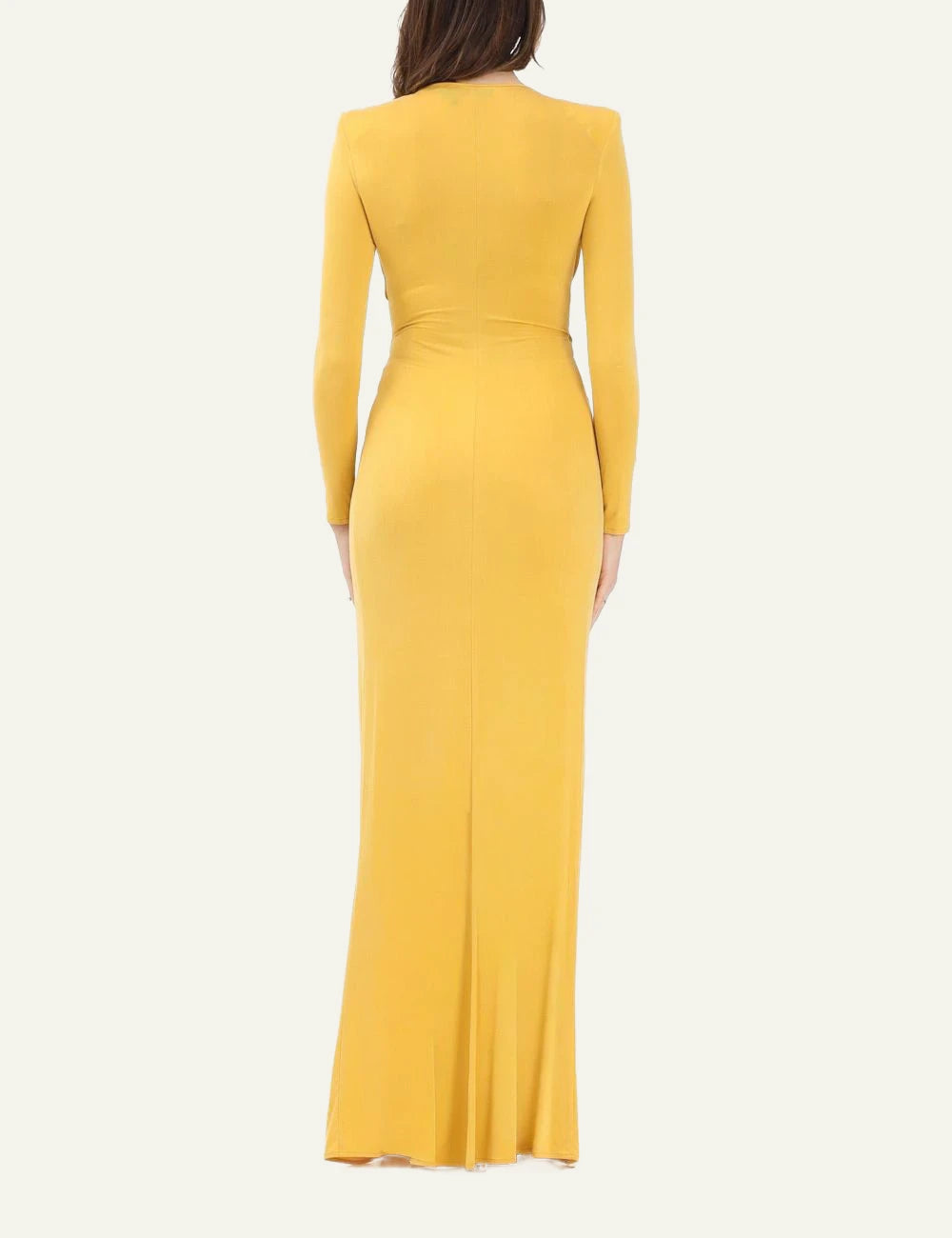 Elisabetta Franchi maxi dress yellow back view

