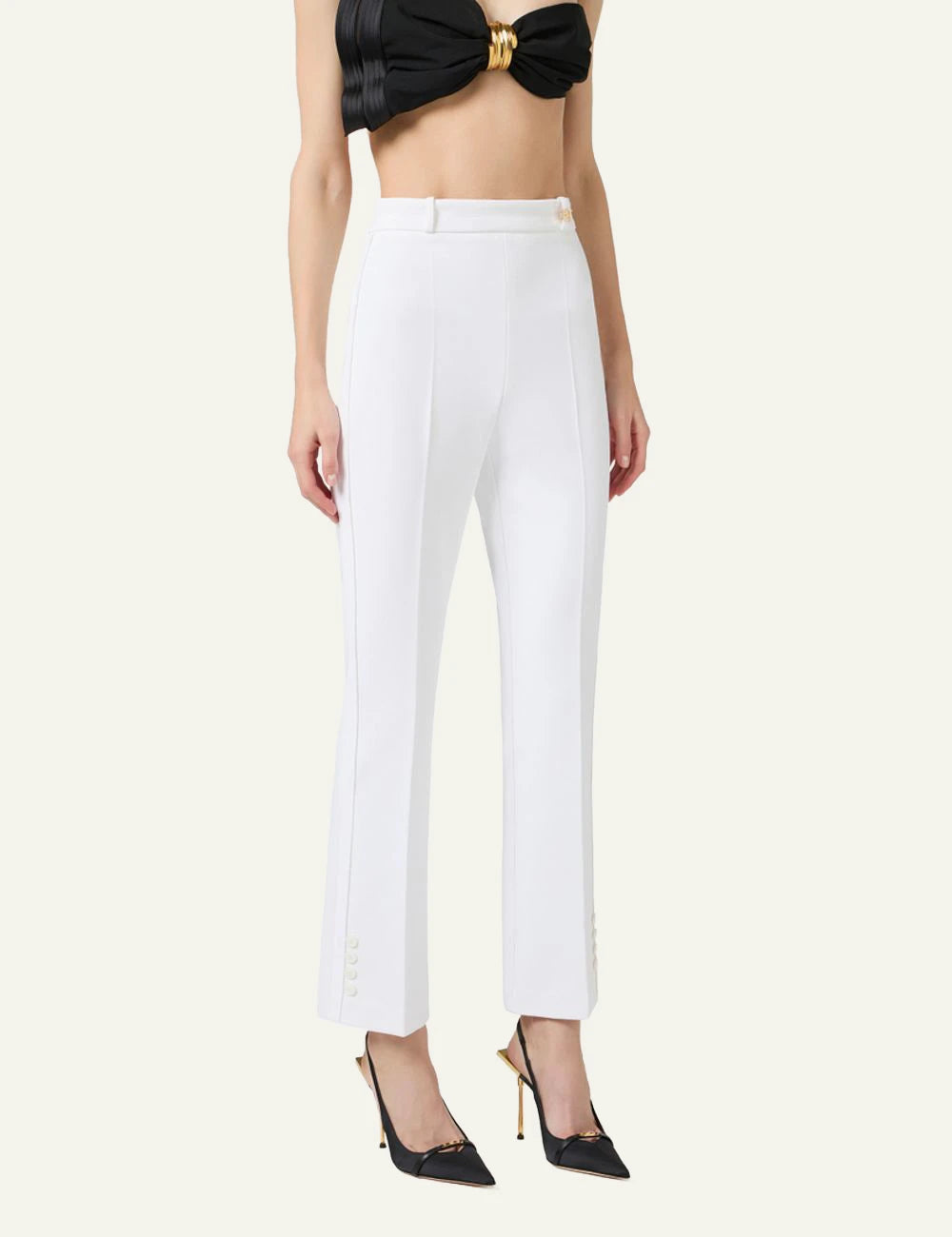 Elisabetta Franchi white pants back clean silhouette