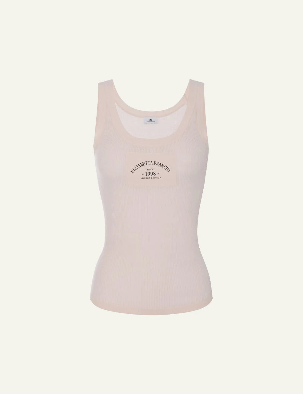 Elisabetta Franchi rib tank top nude product front view
