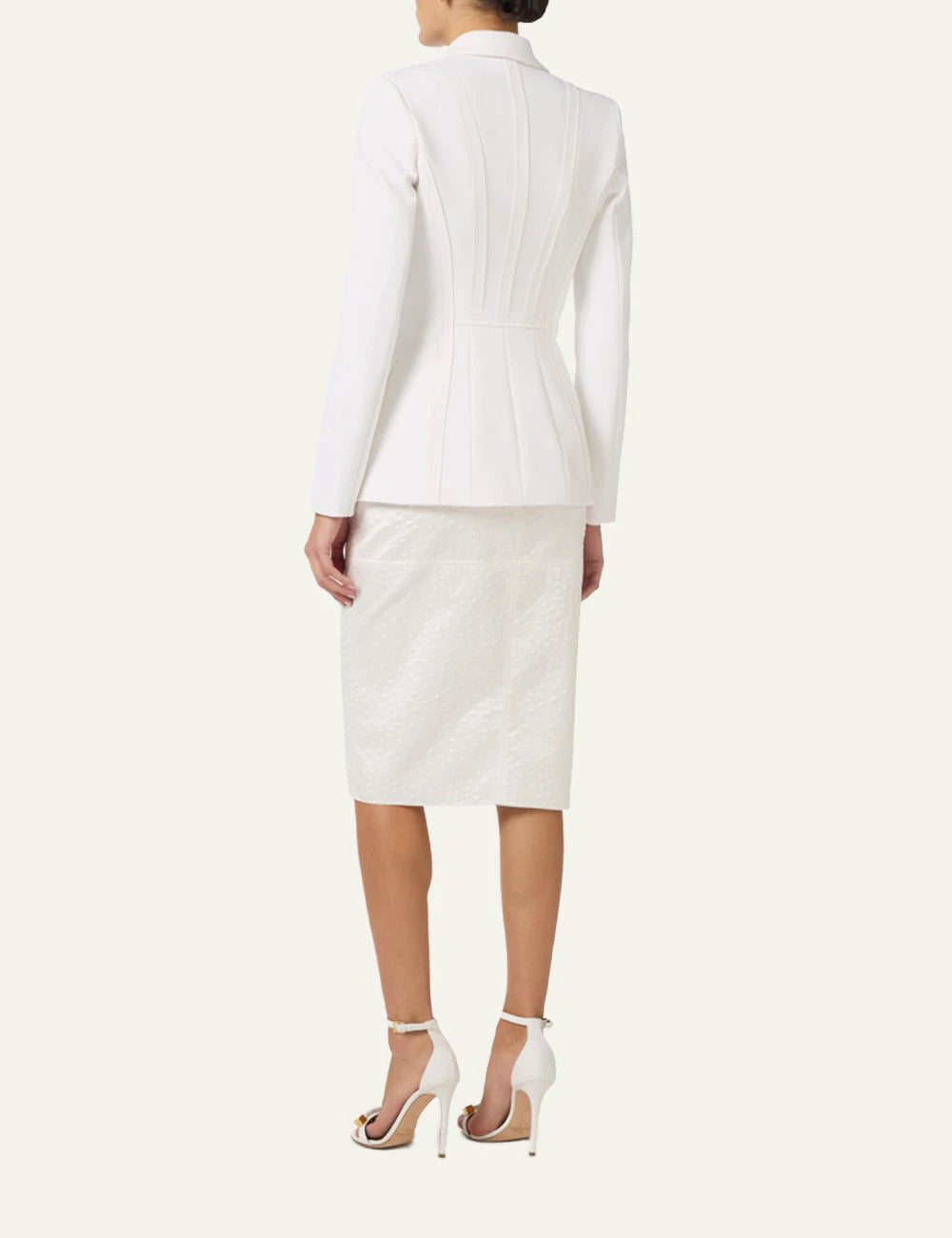 Elisabetta Franchi tailored blazer white back view
